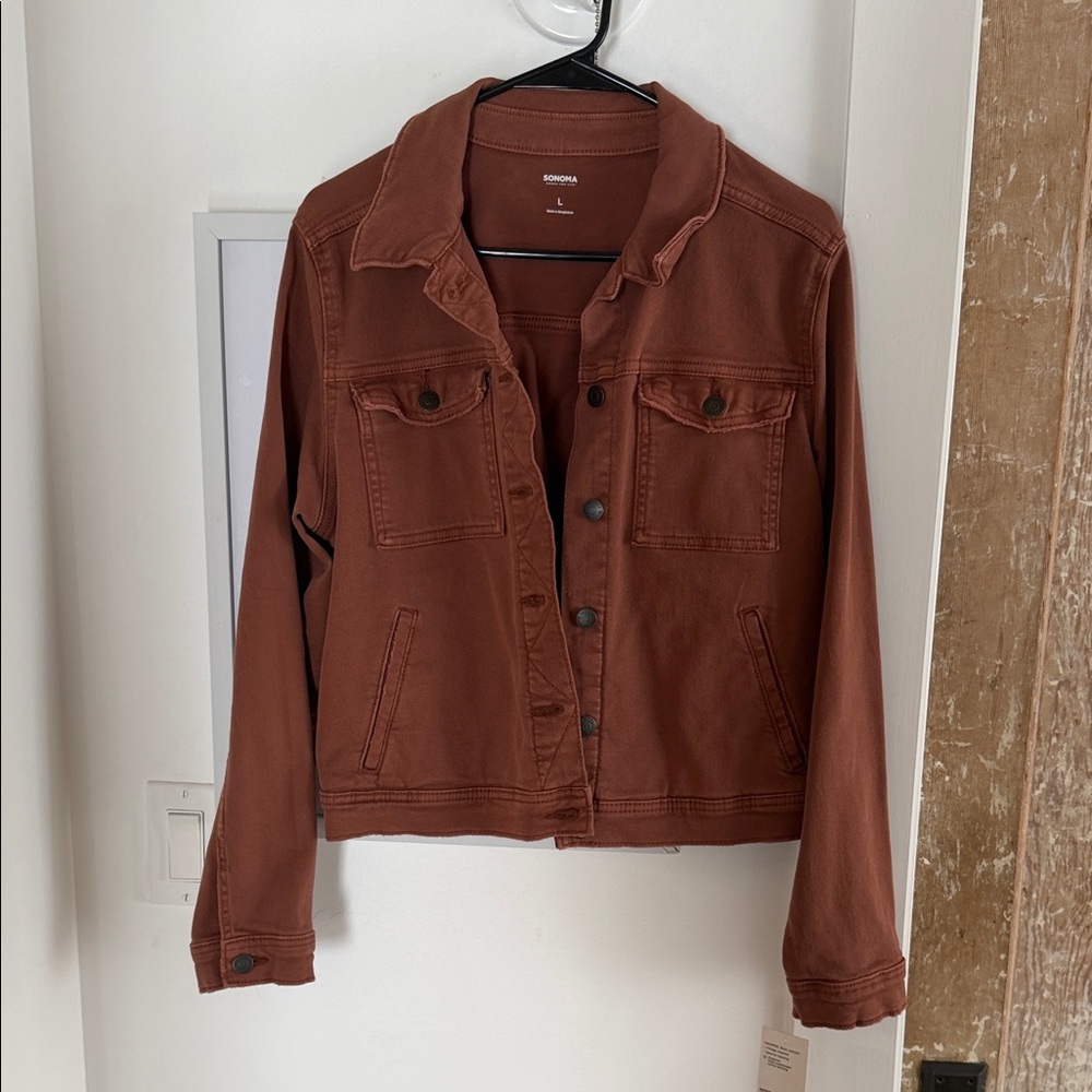 SONOMA Rust-Brown Denim Jacket - Picture 1 of 3